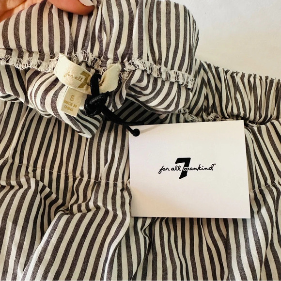 NEW 7 For All Mankind Off the Shoulder Striped Bow Tie Sleeves Blouse - Picture 9 of 9